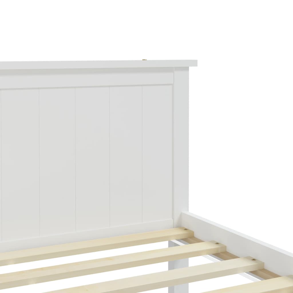 vidaXL Rám postele bílý masivní borové dřevo 90 x 200 cm