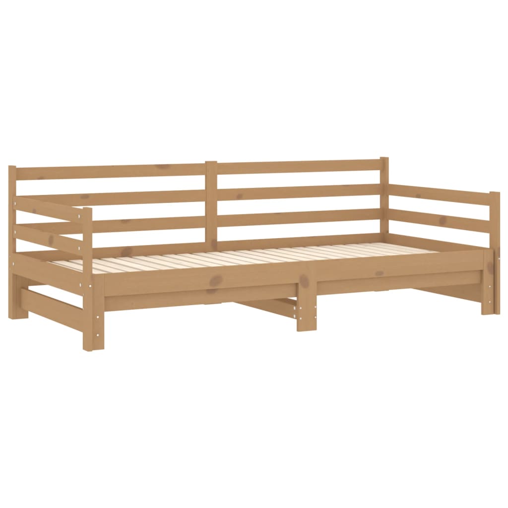 vidaXL Výsuvná denní postel 2×(90×200 cm) medová masivní borové dřevo