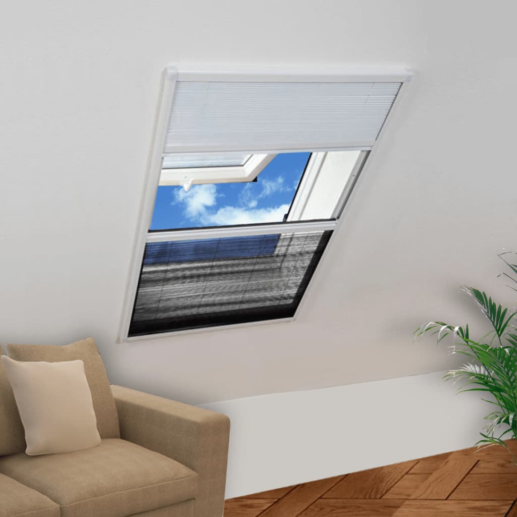 vidaXL Plisovaná okenní síť proti hmyzu se zástěnou, hliník, 60x80 cm