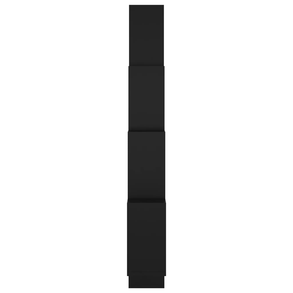 vidaXL Nástěnná krychlová police černá 90 x 15 x 119 cm dřevotříska