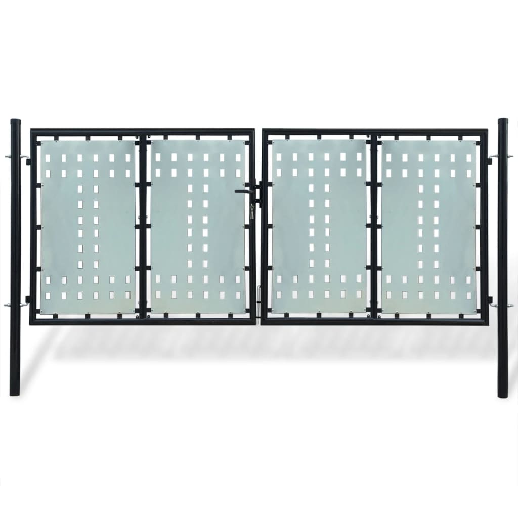 vidaXL Černá jednokřídlá plotová brána 300 x 175 cm