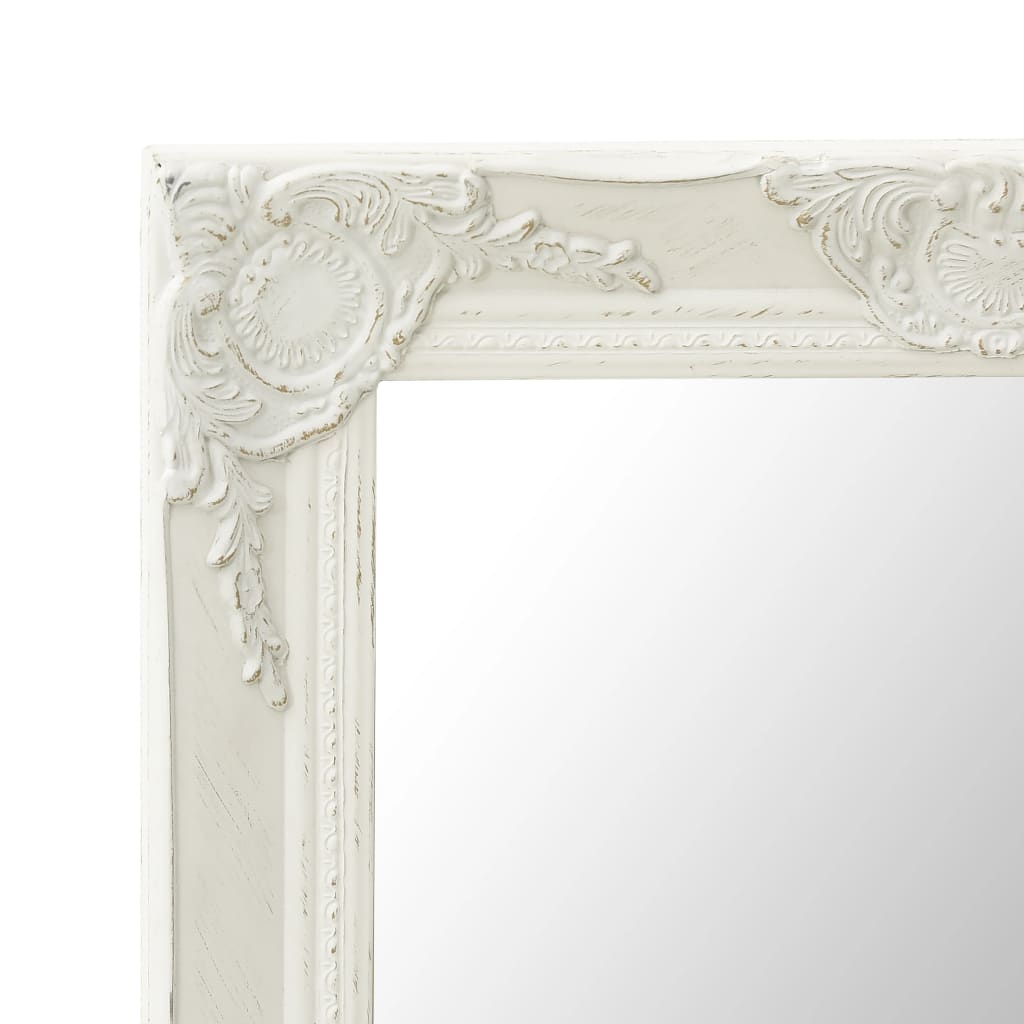 vidaXL Nástěnné zrcadlo barokní styl 50 x 80 cm bílé