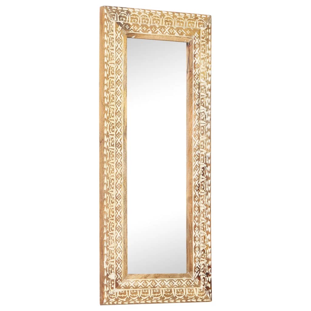 vidaXL Ručně vyřezávané zrcadlo 110 x 50 x 2,6 cm masivní mangovník