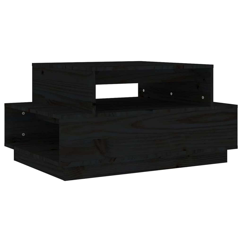vidaXL Konferenční stolek černý 80x55x40,5 cm masivní borové dřevo