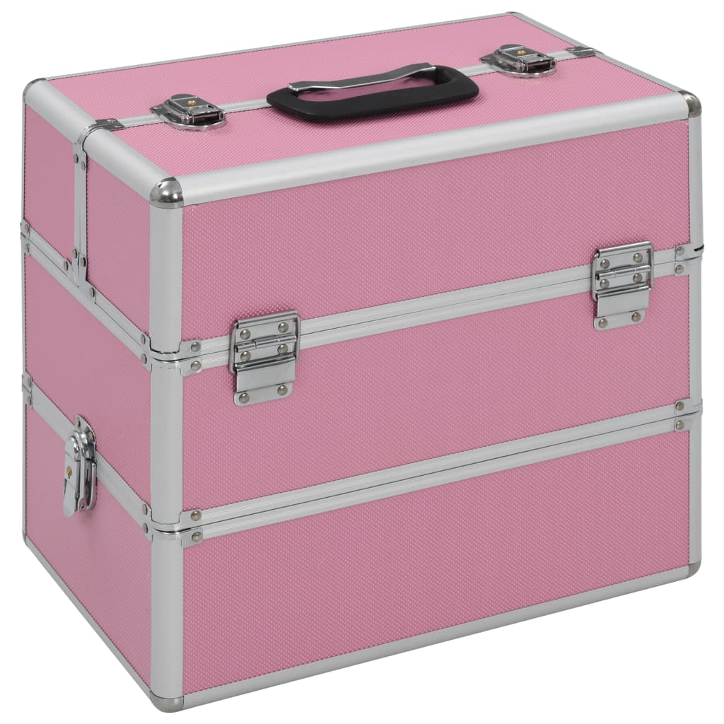 vidaXL Kosmetický kufřík 37 x 24 x 35 cm růžový hliník