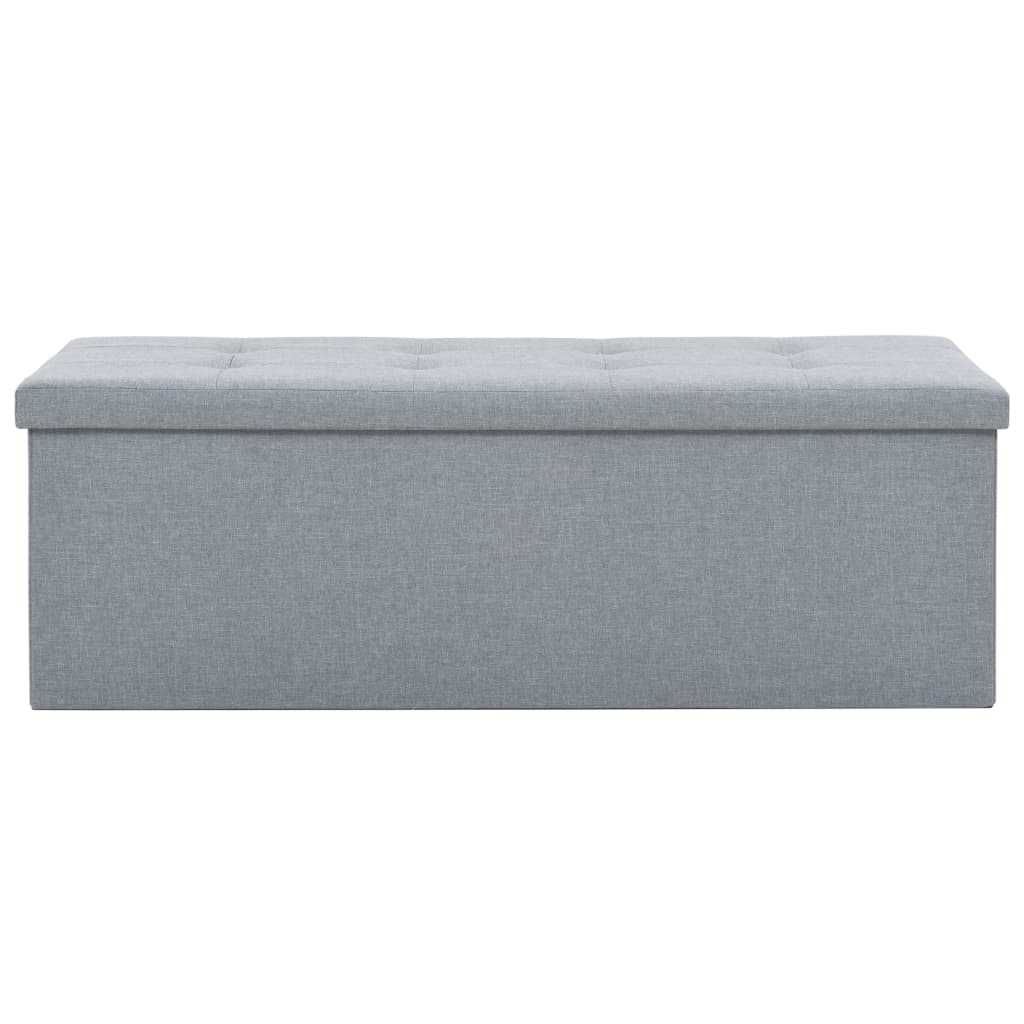 vidaXL Skládací úložná lavice umělý len 110 x 38 x 38 cm světle šedá