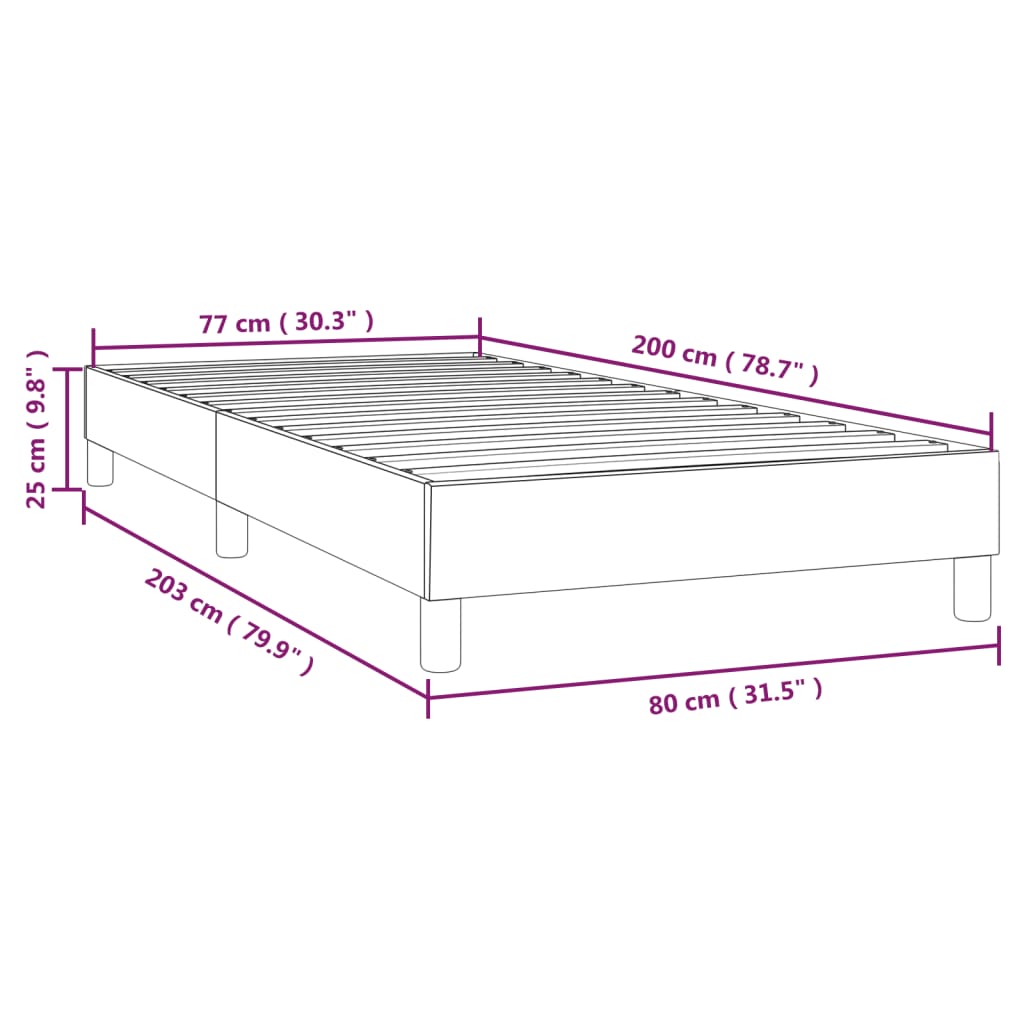 vidaXL Rám postele šedý 80 x 200 cm umělá kůže