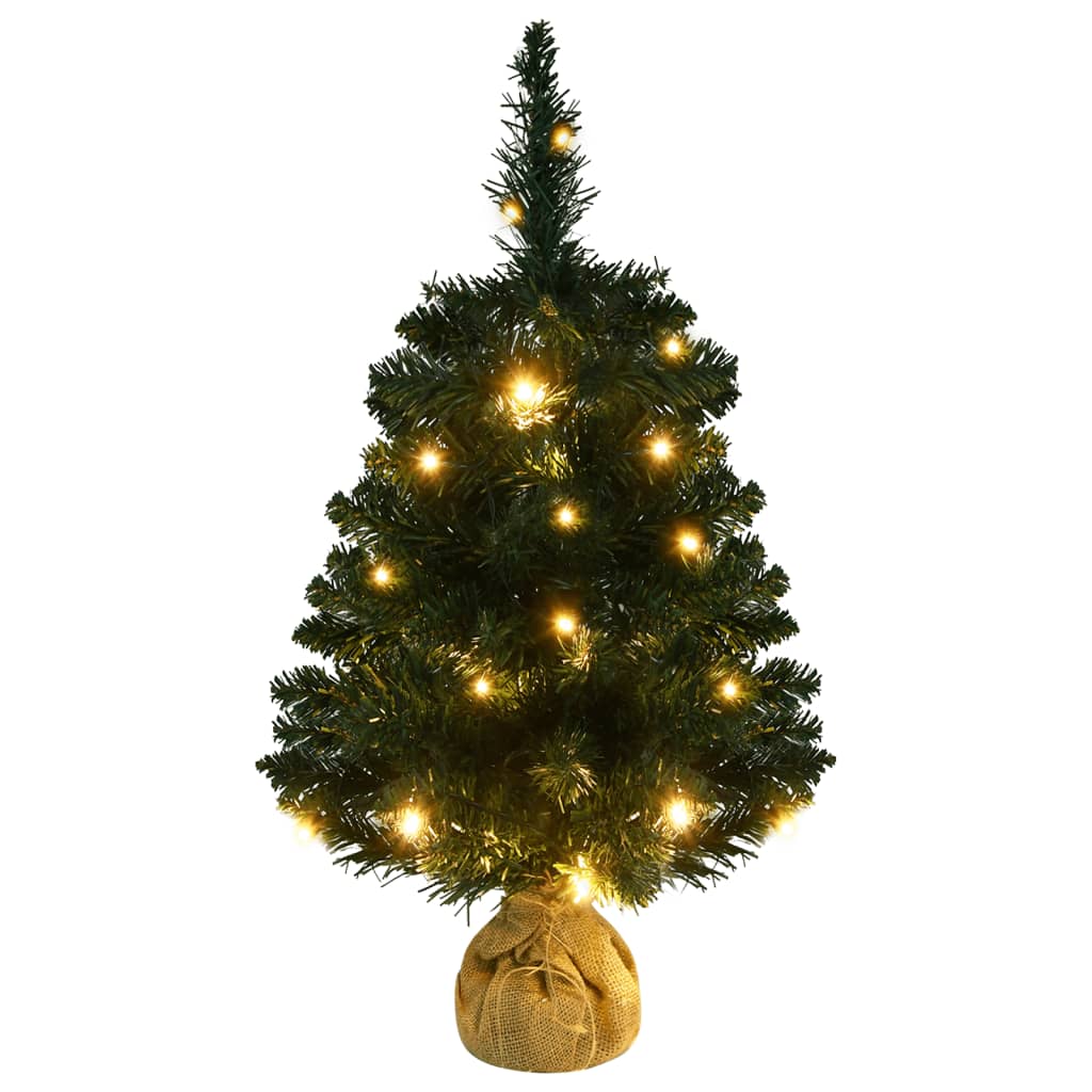 vidaXL Vánoční stromek s LED osvětlením a stojanem zelený 60 cm PVC