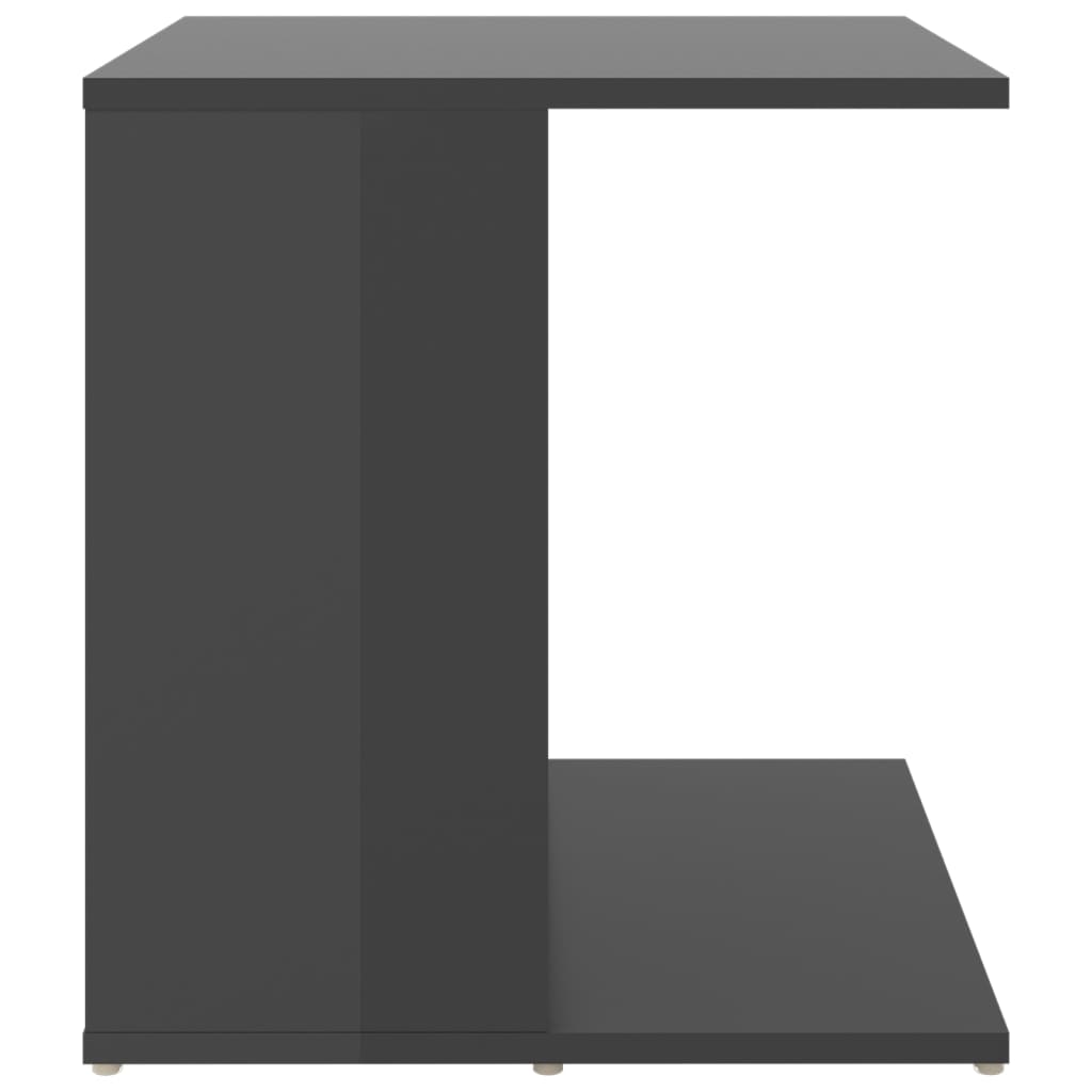 vidaXL Odkládací stolek šedý s vysokým leskem 45x45x48 cm dřevotříska