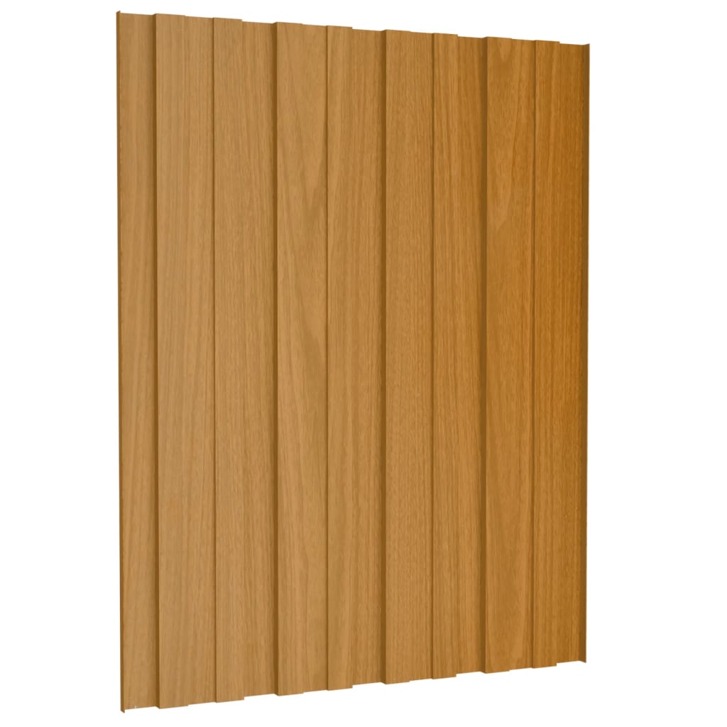 vidaXL Střešní panely 12 ks pozinkovaná ocel světlé dřevo 60 x 45 cm