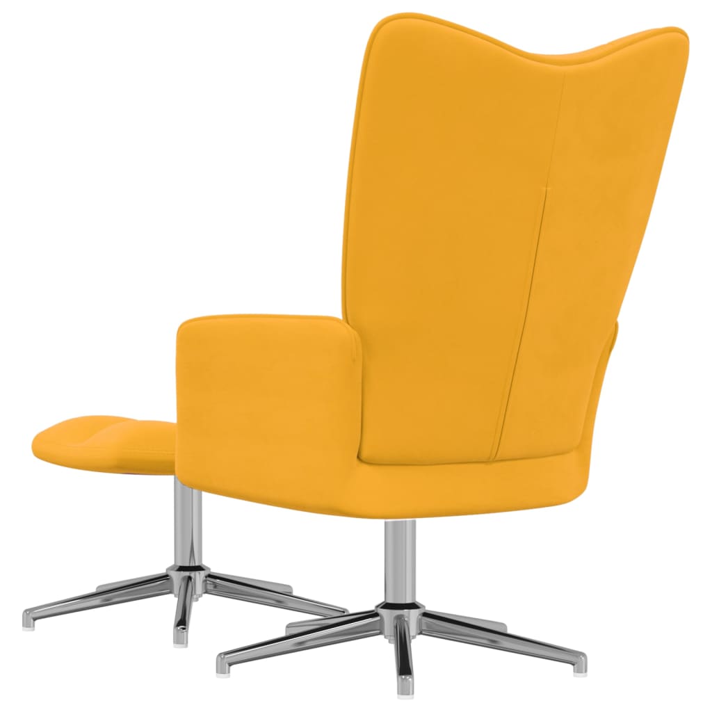 vidaXL Relaxační křeslo se stoličkou hořčicově žluté samet