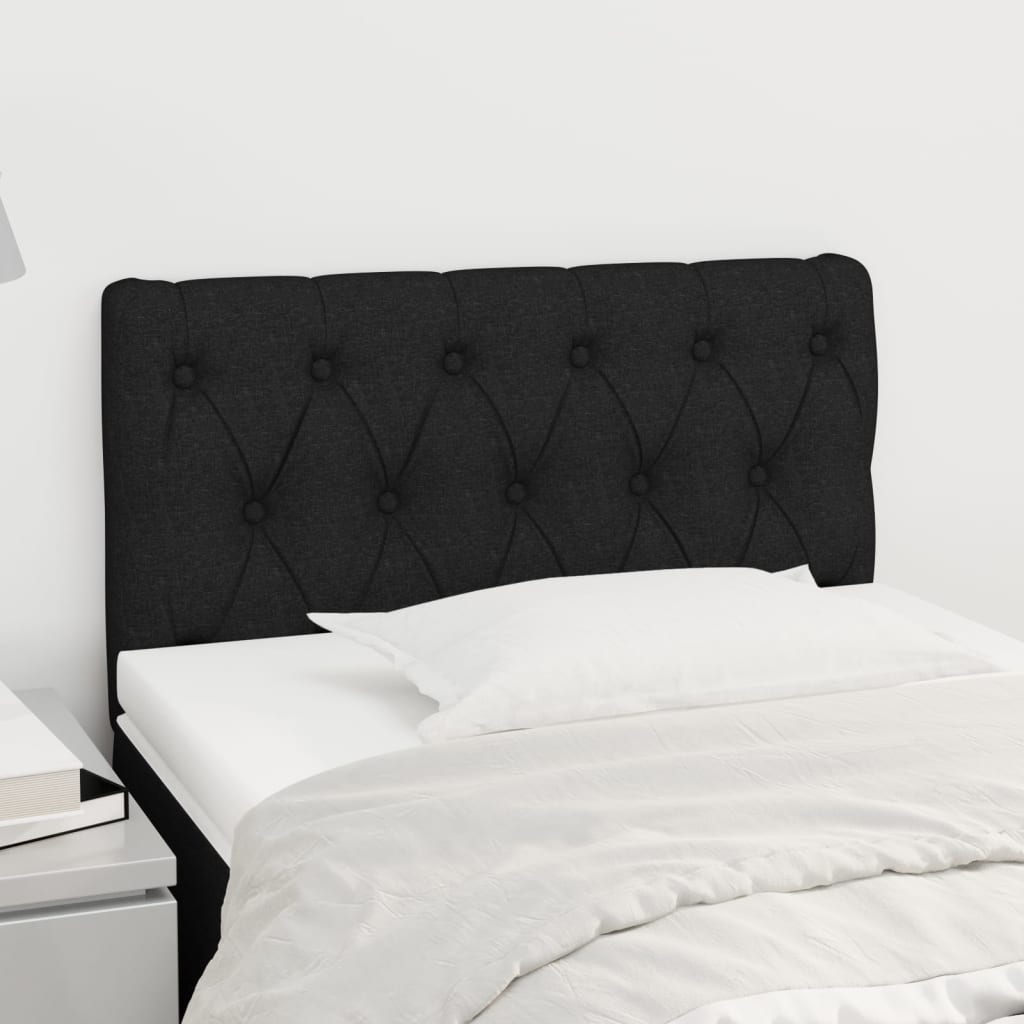 vidaXL Čelo postele černé 80 x 7 x 78/88 cm textil