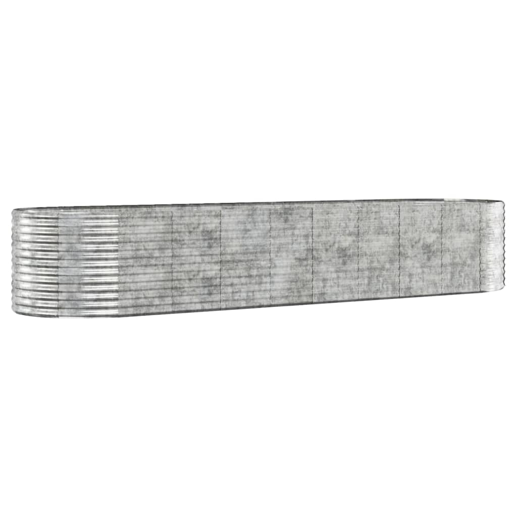 vidaXL Vyvýšený záhon práškově lakovaná ocel 396x100x68 cm stříbrný