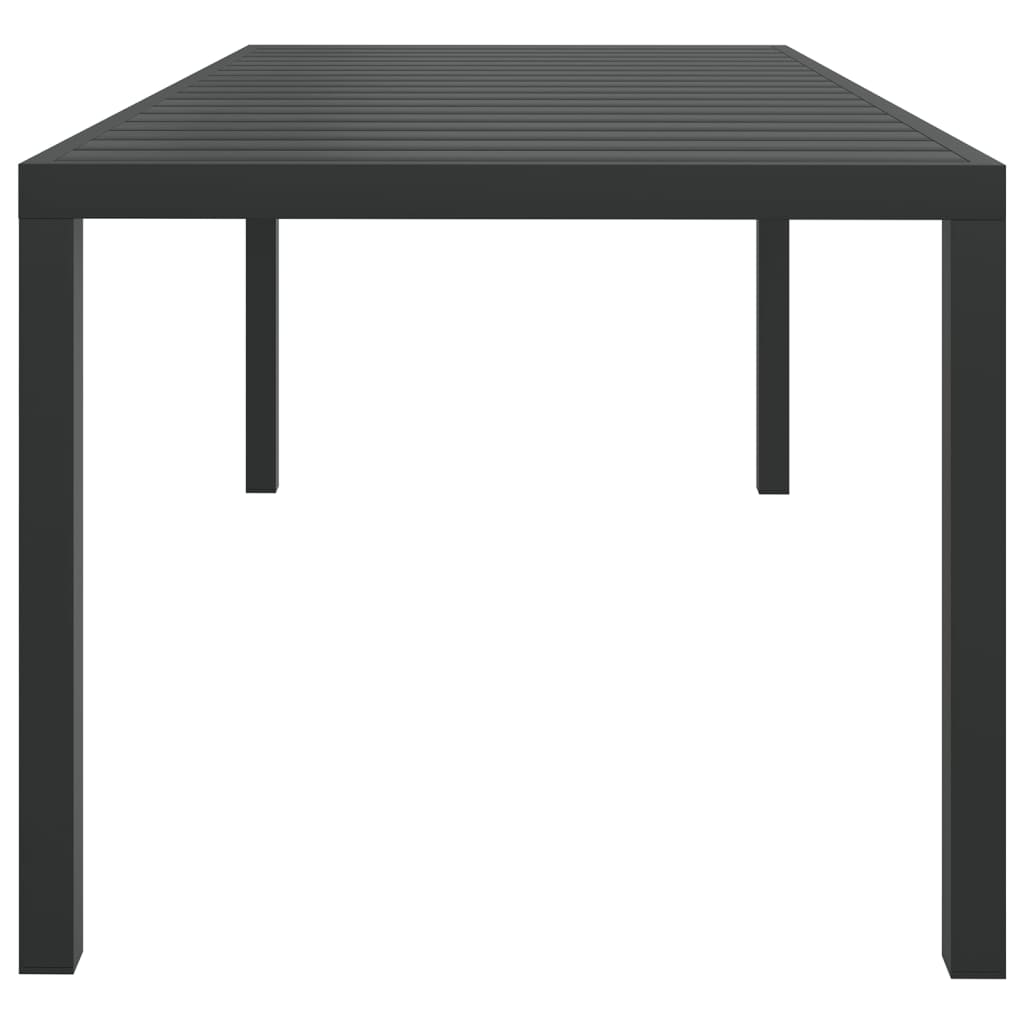 vidaXL Zahradní stůl černý 185 x 90 x 74 cm hliník a WPC