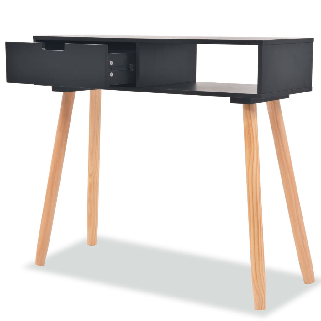 vidaXL Konzolový stolek masivní borovice 80 x 30 x 72 cm černý