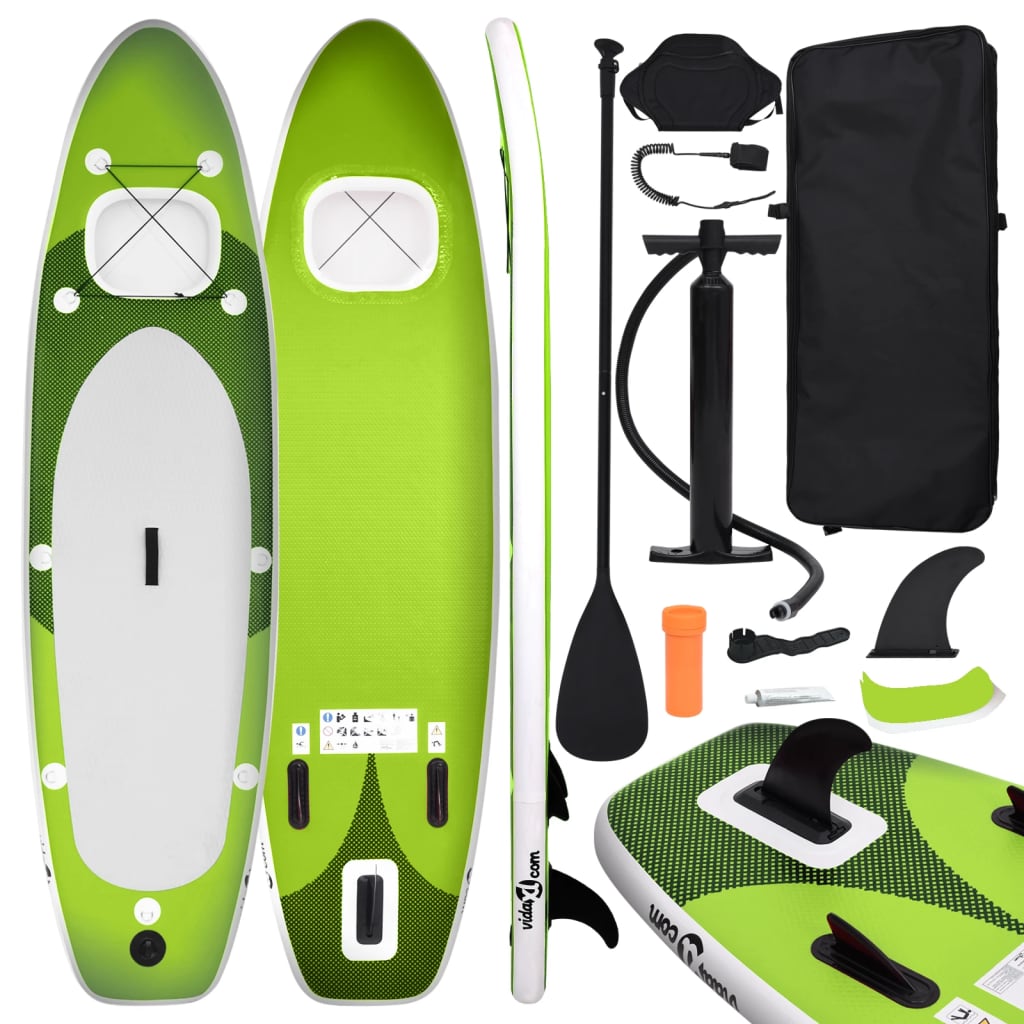 vidaXL Nafukovací SUP paddleboard a příslušenství zelený 360x81x10 cm
