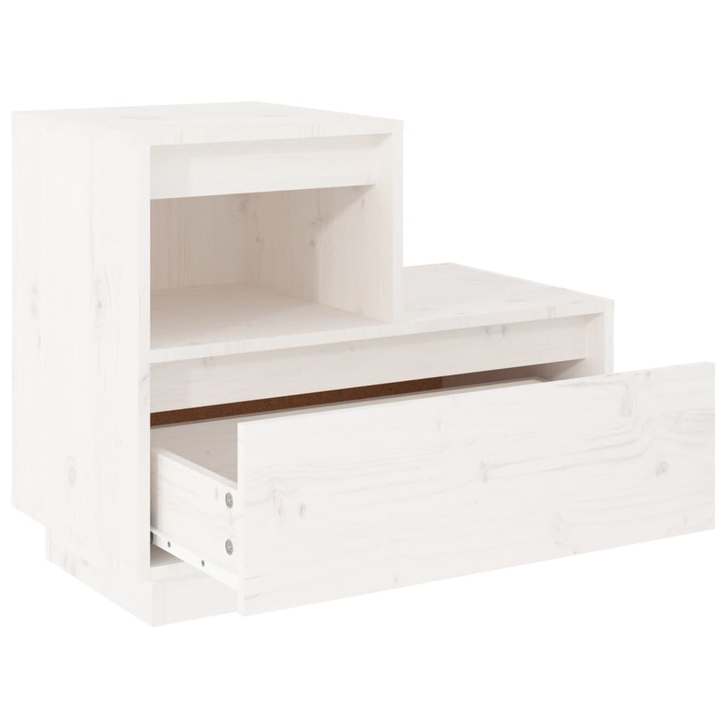 vidaXL Noční stolek bílý 60 x 34 x 51 cm masivní borové dřevo