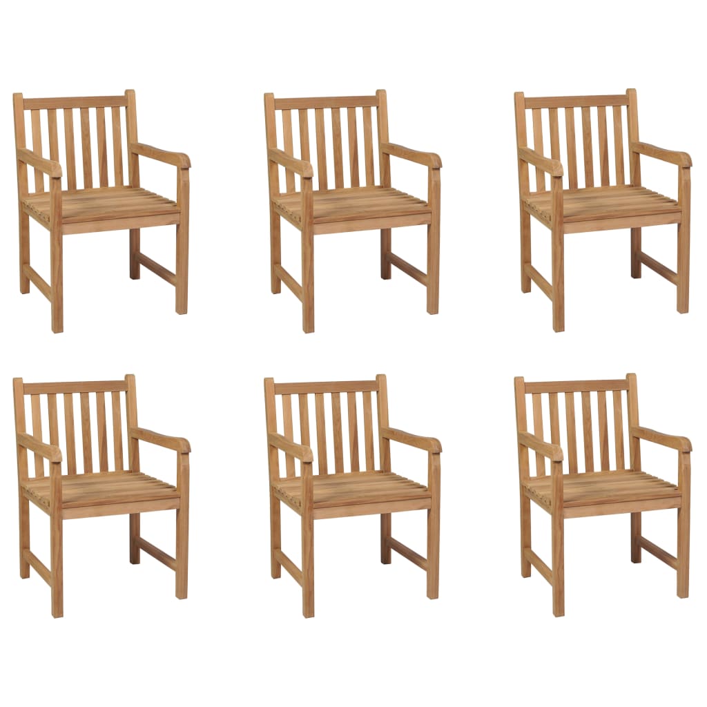 vidaXL Zahradní židle 6 ks masivní teakové dřevo