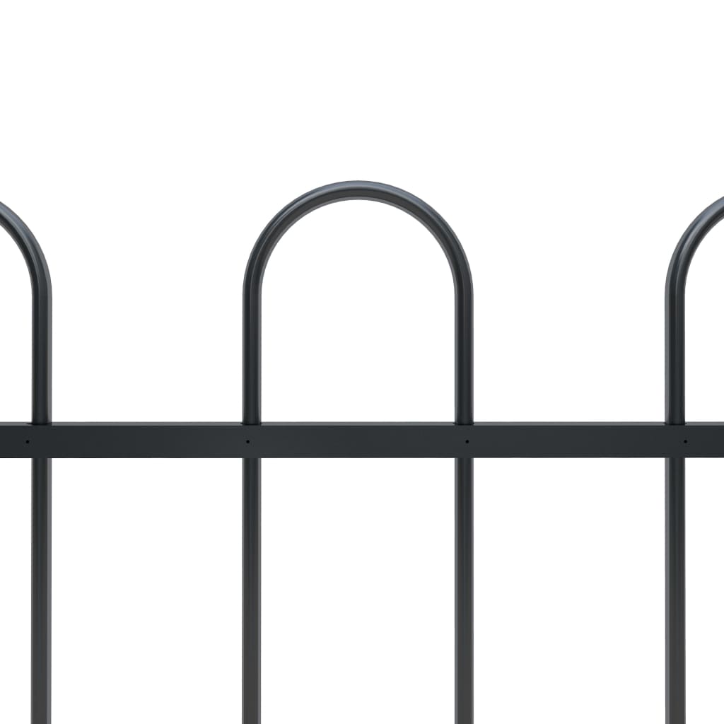 vidaXL Zahradní plot s obloučky ocelový 6,8 x 0,6 m černý