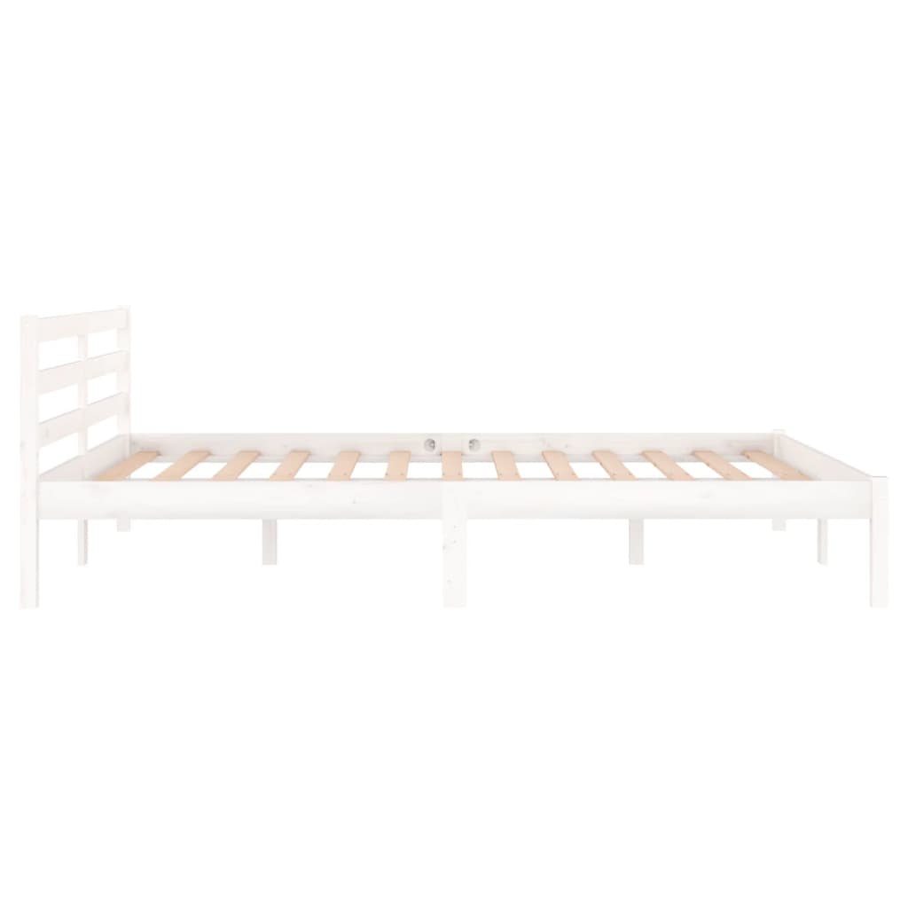 vidaXL Rám postele masivní borové dřevo 140 x 200 cm bílý