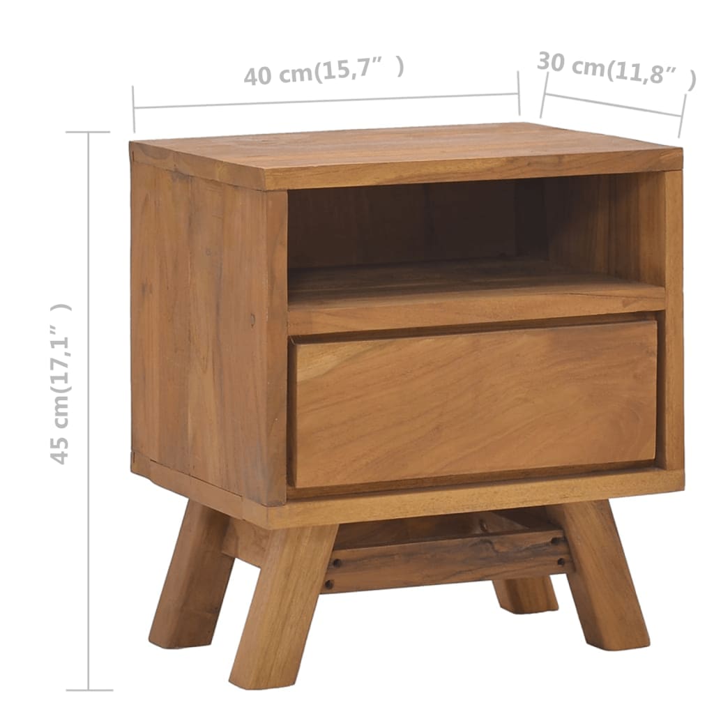 vidaXL Noční stolek 40 x 30 x 45 cm masivní teakové dřevo