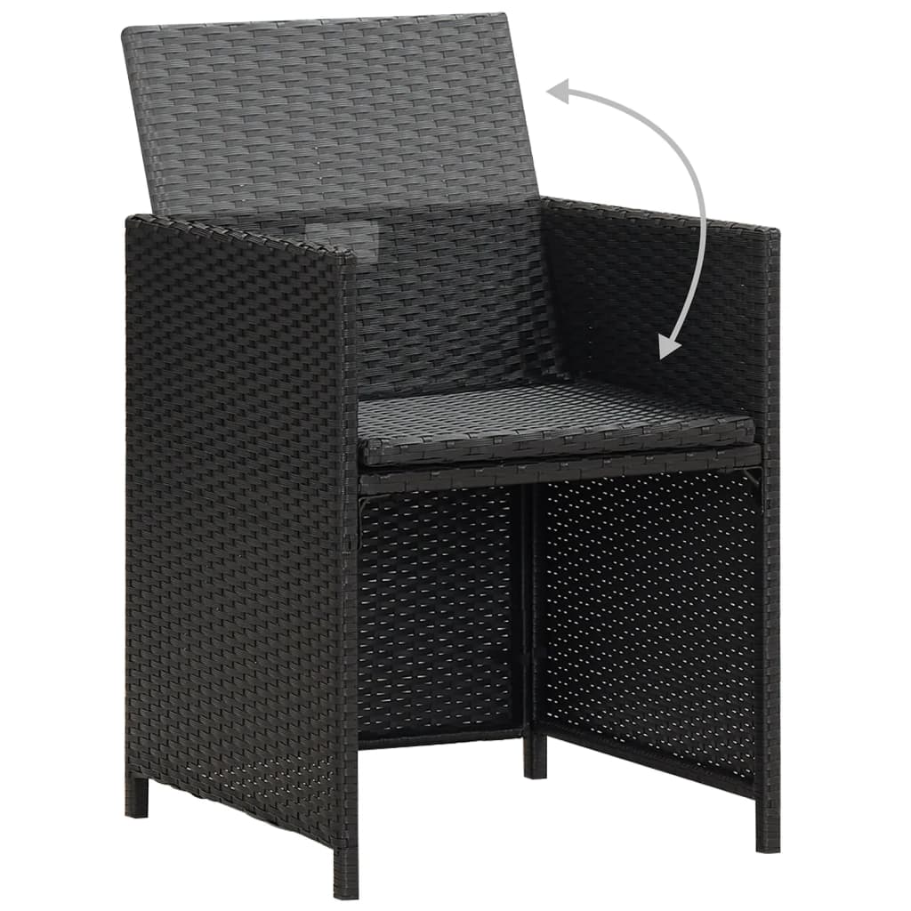 vidaXL Zahradní jídelní židle s poduškami 4 ks černé polyratan