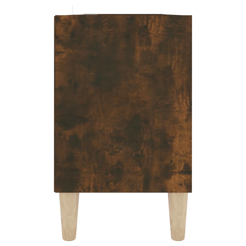 vidaXL TV stolek masivní dřevěné nohy kouřový dub 103,5 x 30 x 50 cm