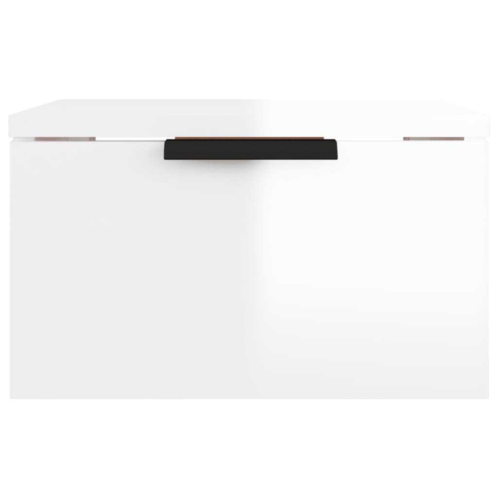vidaXL Nástěnný noční stolek bílý s vysokým leskem 34 x 30 x 20 cm