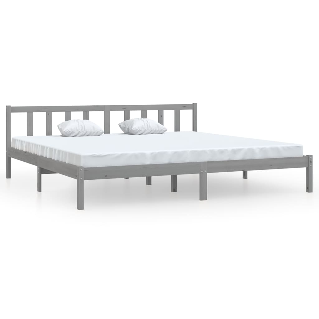 vidaXL Rám postele šedý masivní borové dřevo 200 x 200 cm