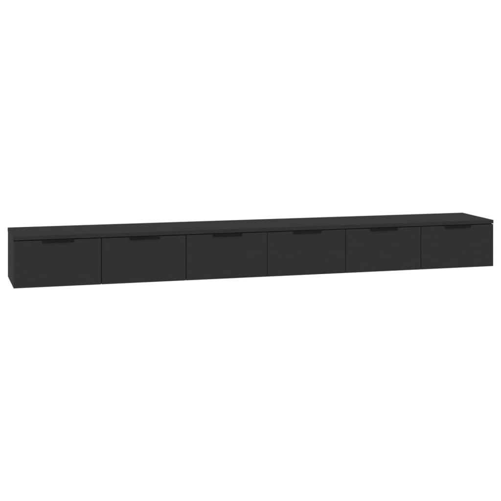 vidaXL Nástěnné skříňky 2 ks černé 102 x 30 x 20 cm kompozitní dřevo