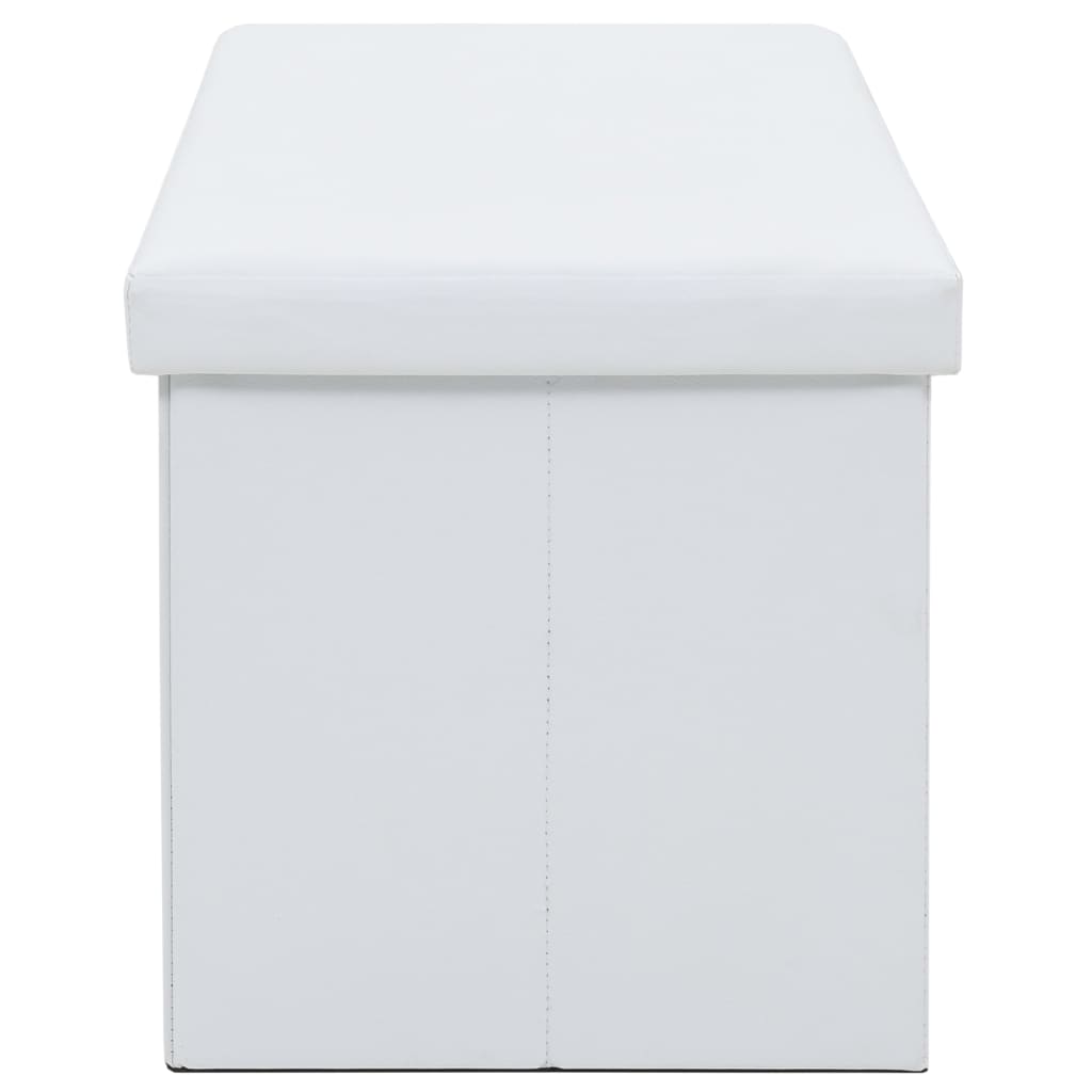 vidaXL Skládací úložná lavice z umělé kůže 110 x 38 x 38 cm bílá