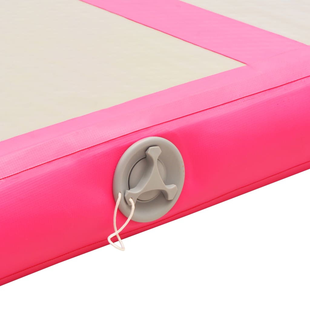 vidaXL Nafukovací cvičební podložka s pumpou 800x100x10 cm PVC růžová