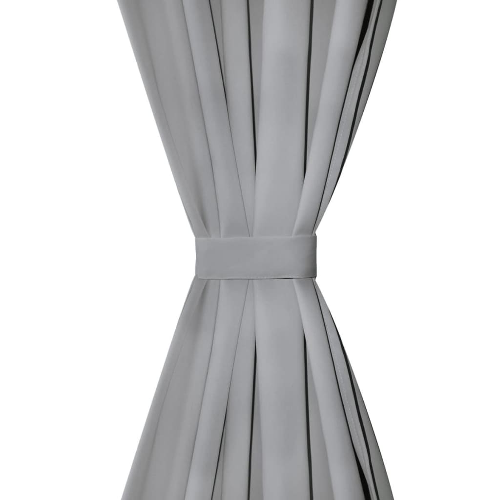 vidaXL Mikrosaténové závěsy s poutky, 2 ks, 140x245 cm, šedé