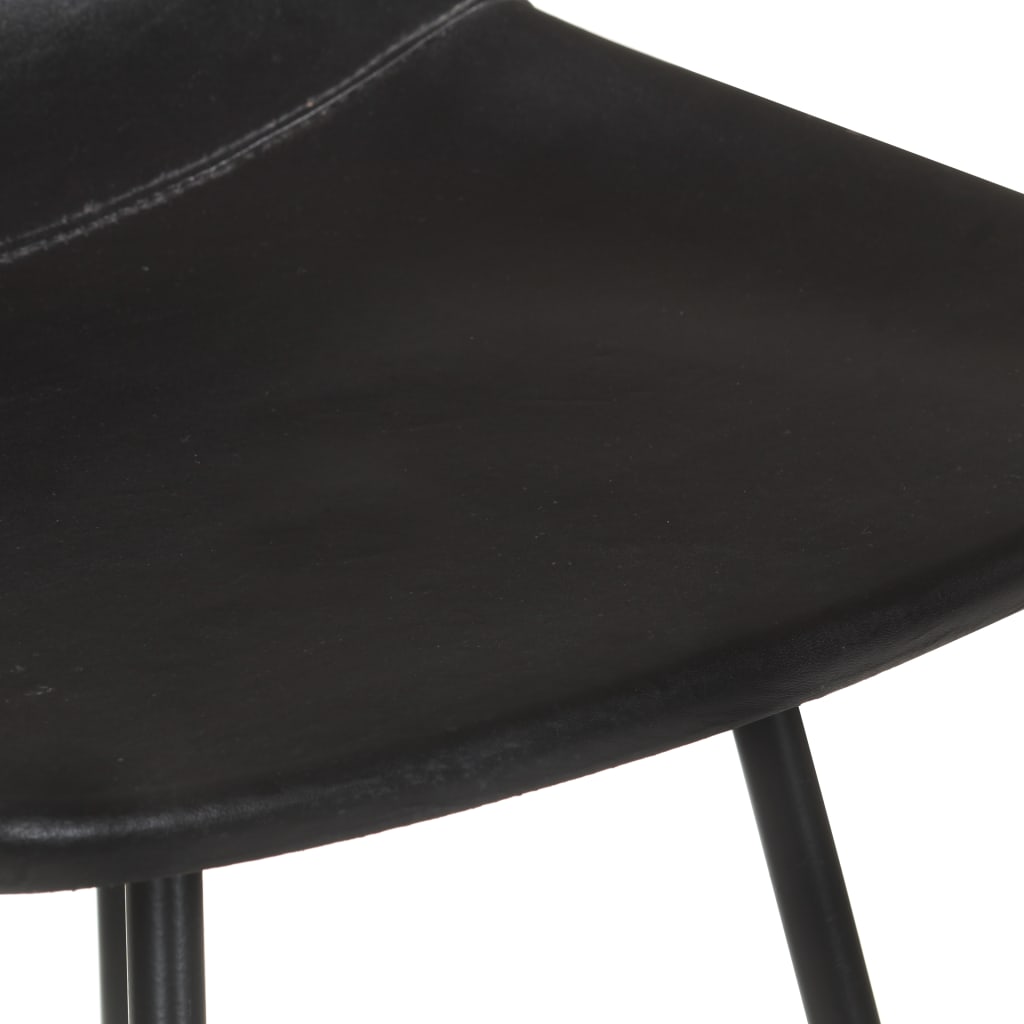 vidaXL Barové stoličky 2 ks černé pravá kůže