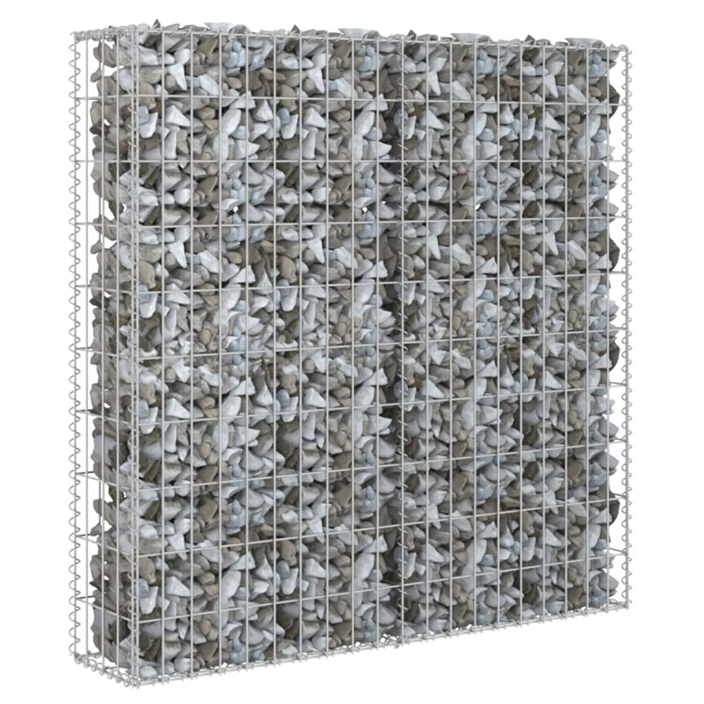 vidaXL Gabionová zeď s kryty z pozinkované oceli 80 x 20 x 100 cm