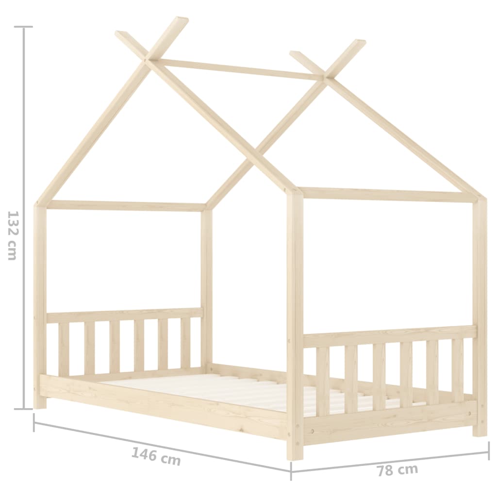 vidaXL Rám dětské postele masivní borovice 70 x 140 cm
