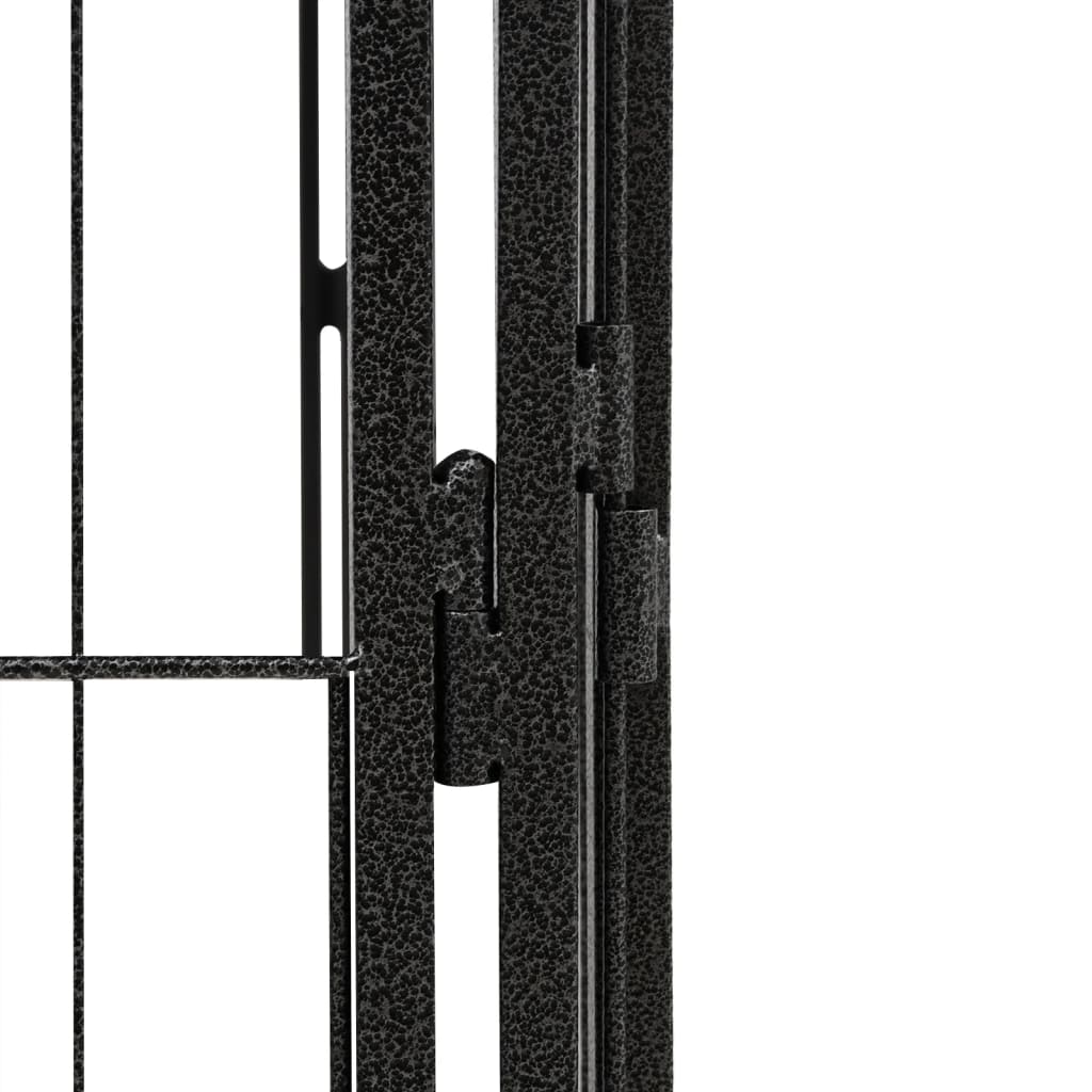 vidaXL 36panelová ohrádka pro psy černá 100 x 50 cm práškovaná ocel