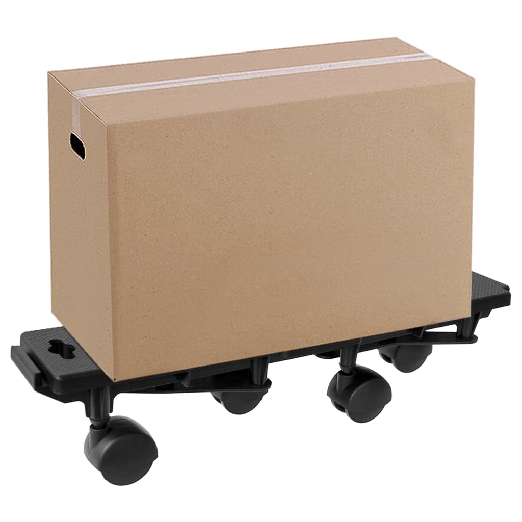 vidaXL Stěhovací vozíky se 4 kolečky 4 ks černé polypropylen 170 kg