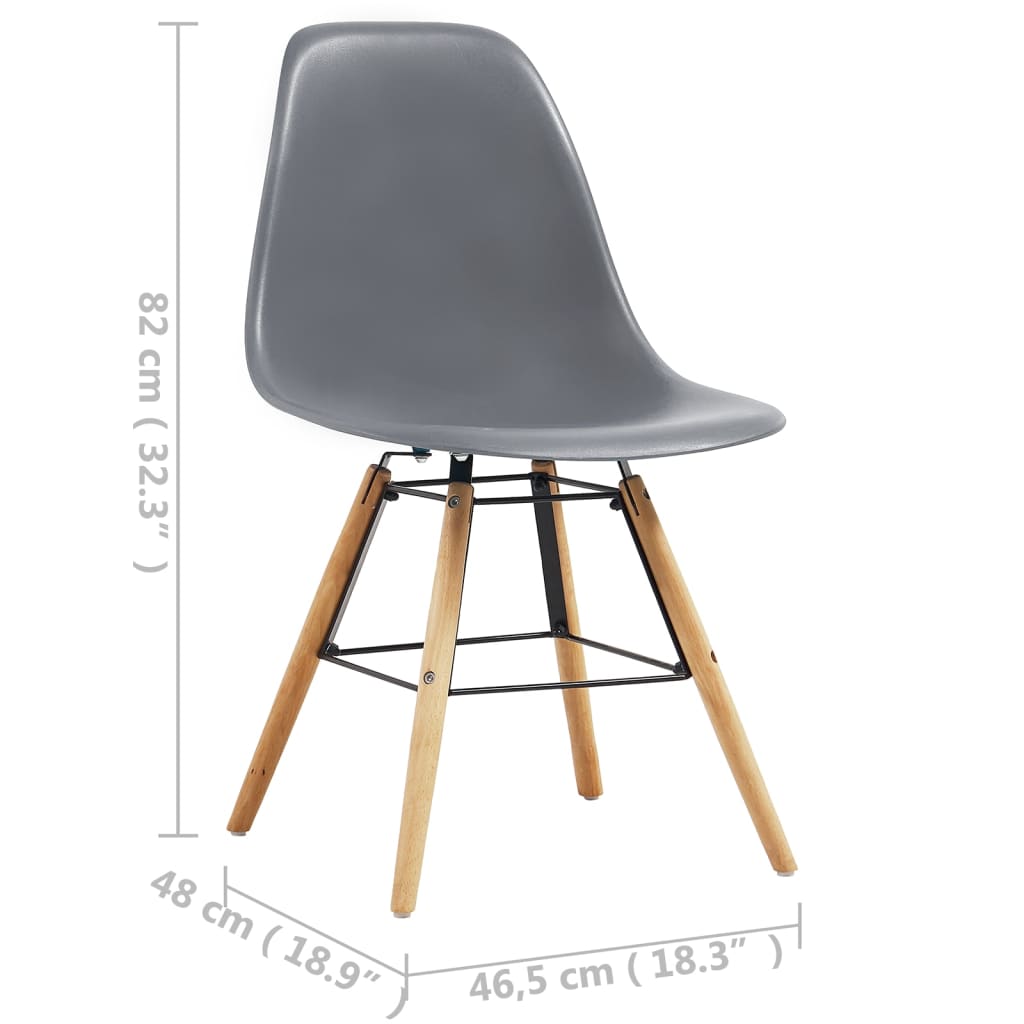vidaXL Jídelní židle 4 ks šedé plast