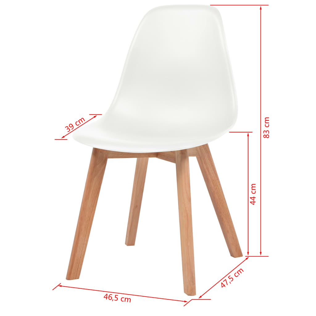 vidaXL Jídelní židle 6 ks bílé plast