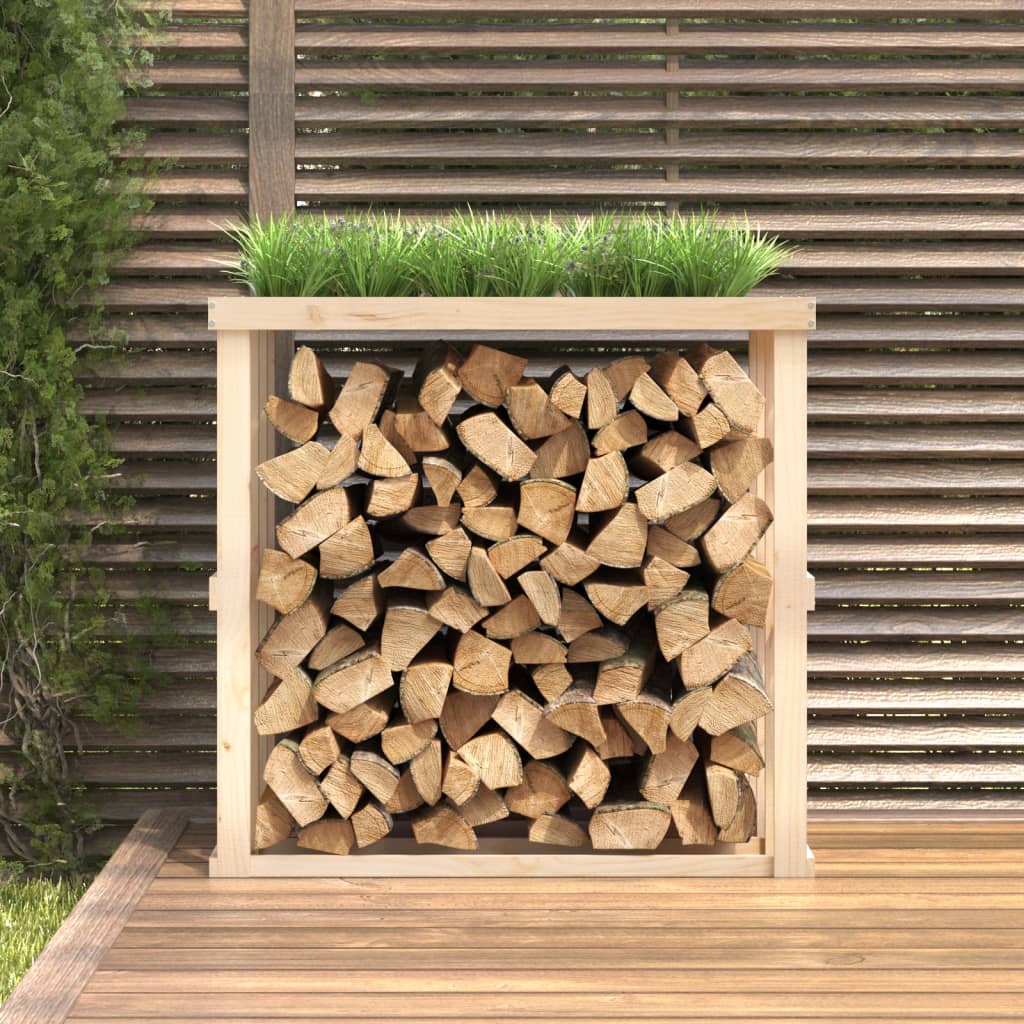 vidaXL Venkovní stojan na dřevo 108 x 52 x 106 cm masivní borovice