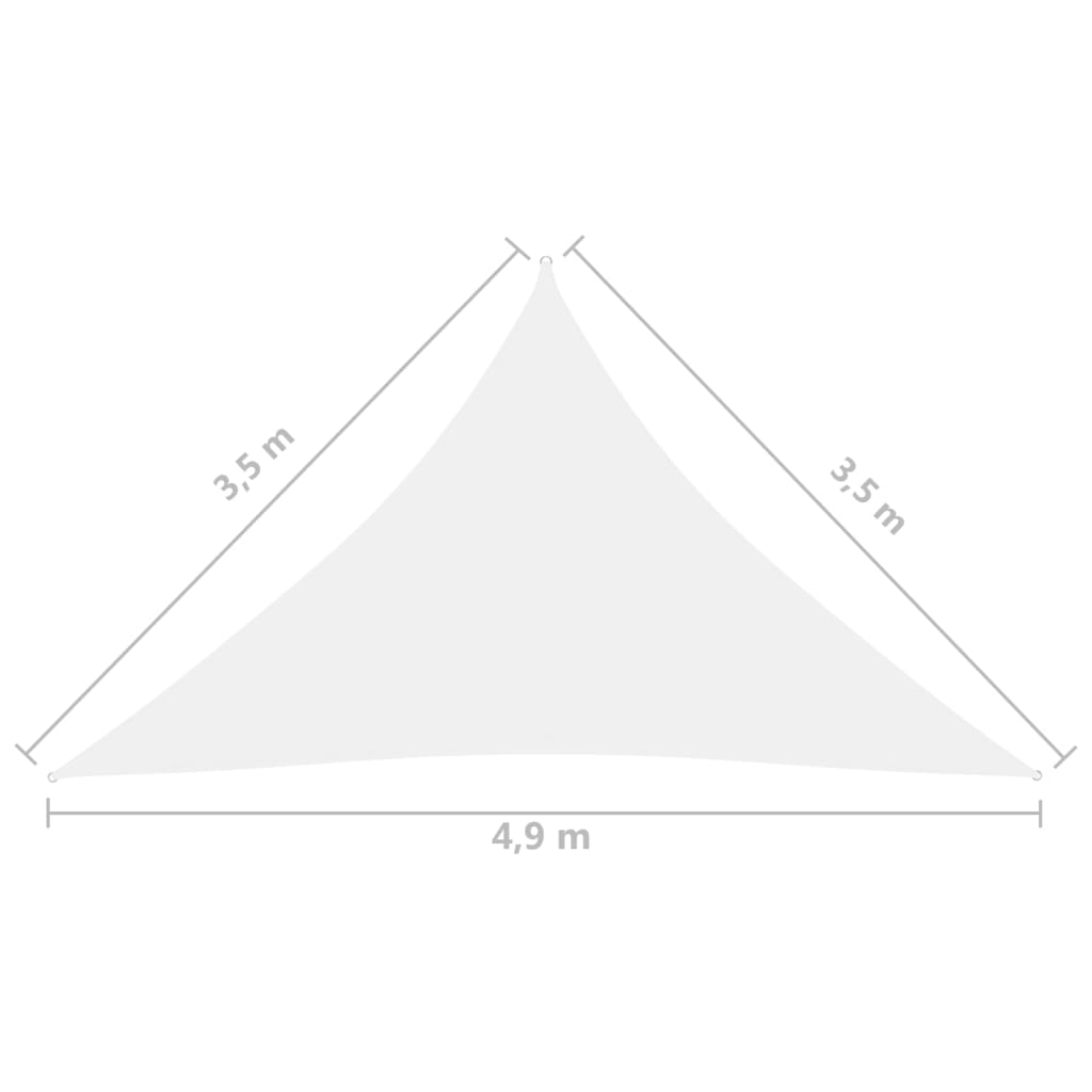 vidaXL Stínící plachta oxfordská látka trojúhelník 3,5x3,5x4,9 m bílá