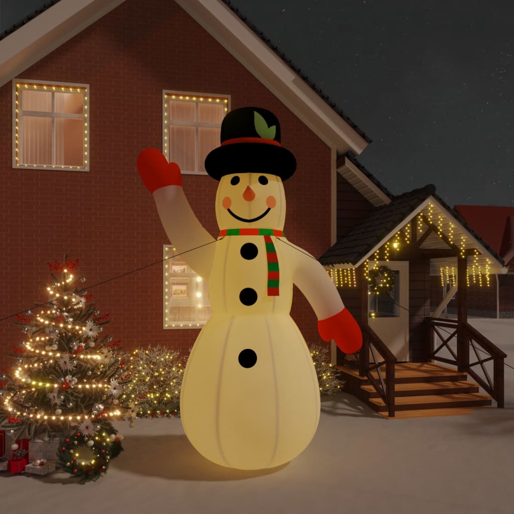 vidaXL Vánoční nafukovací sněhulák s LED diodami 455 cm