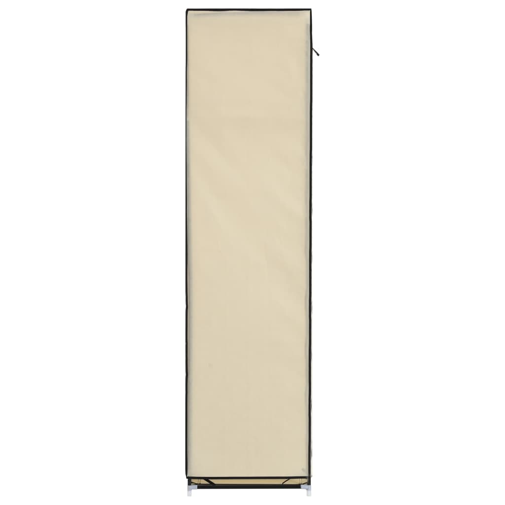 vidaXL Šatní skříň s přihrádkami a tyčemi krémová 150x45x175 cm textil