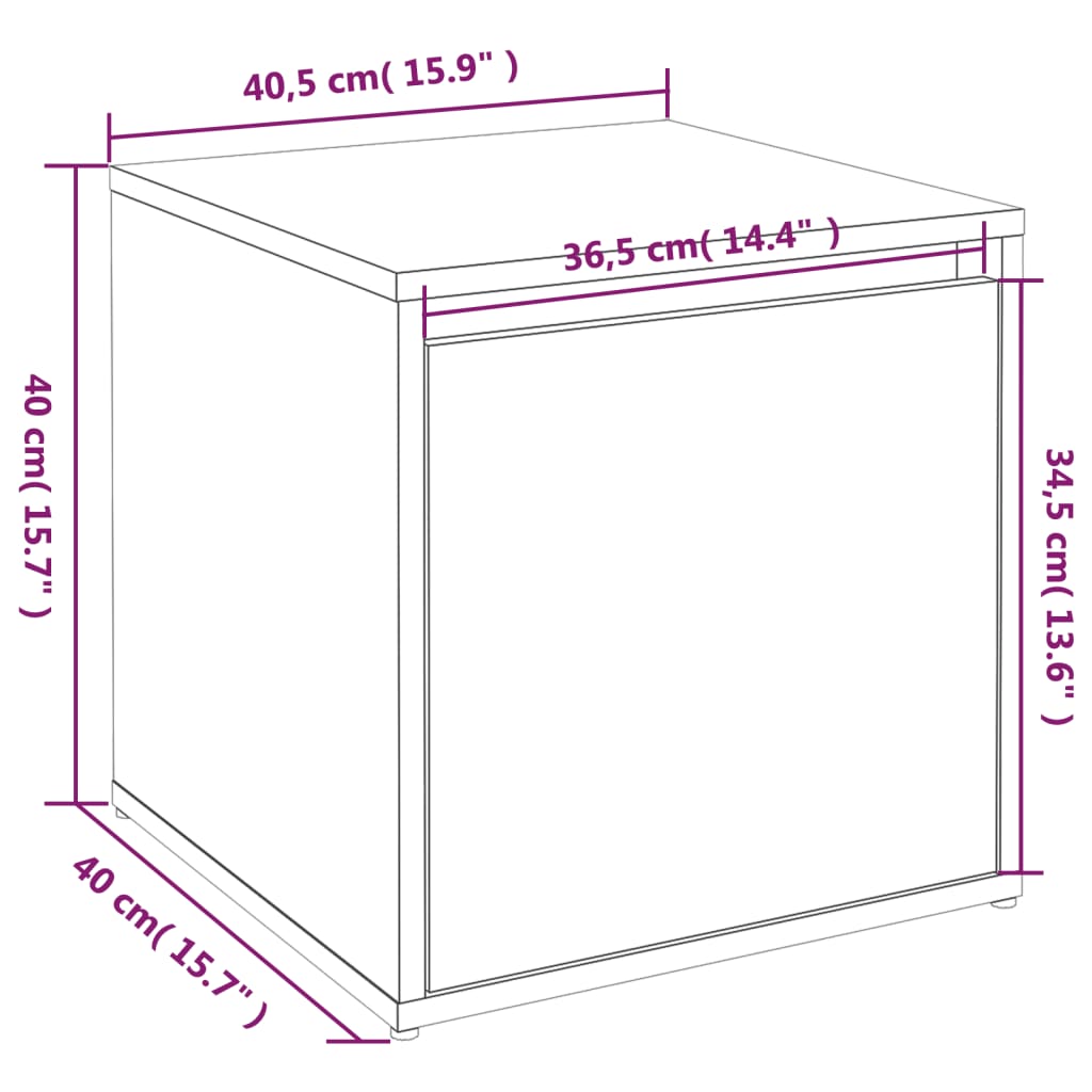 vidaXL Úložný box se zásuvkou hnědý dub 40,5 x 40 x 40 cm kompozit