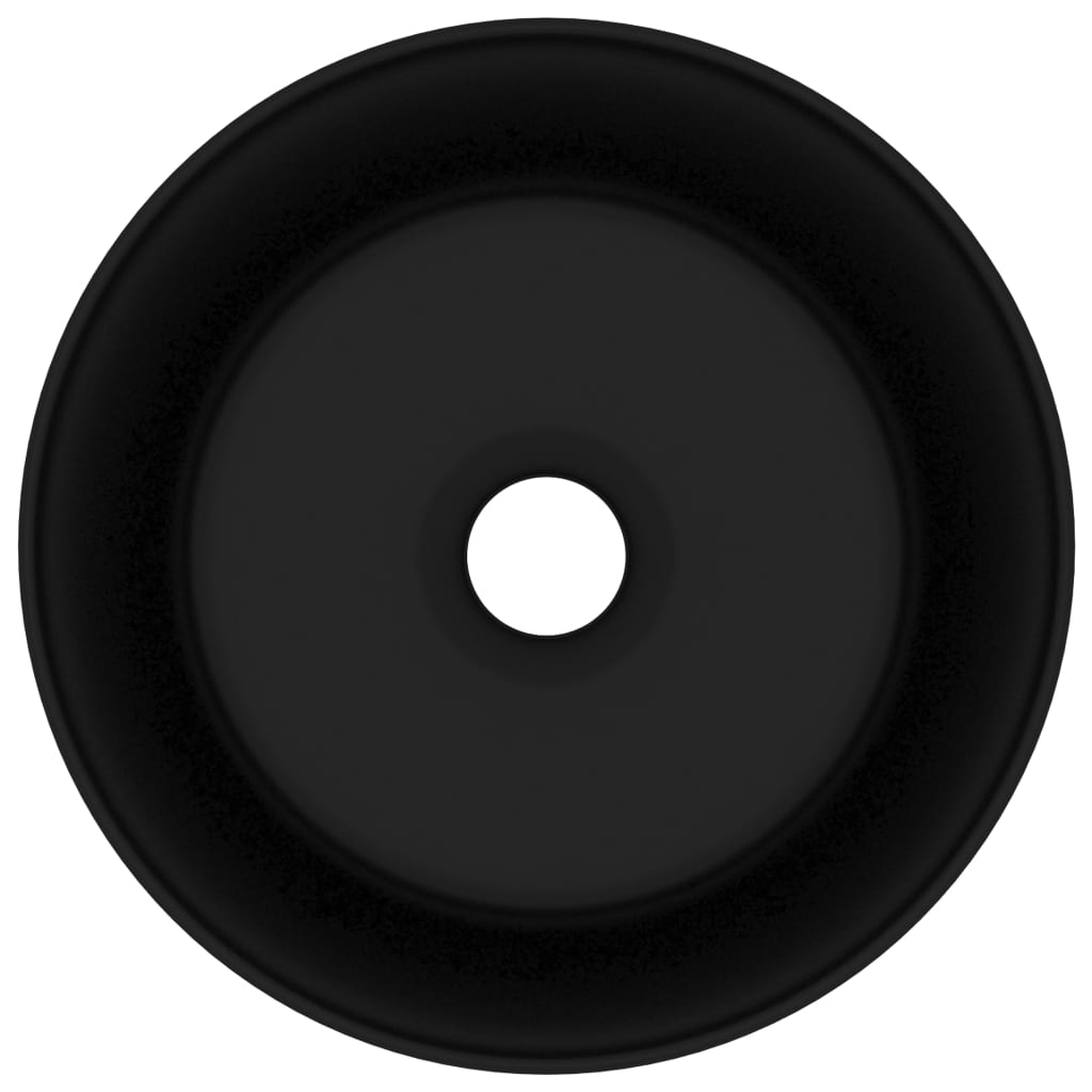 vidaXL Luxusní umyvadlo kulaté matné černé 40 x 15 cm keramické