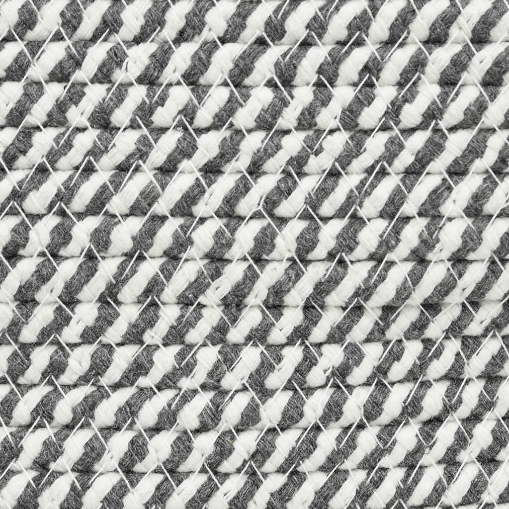 vidaXL Koš na prádlo šedý a bílý Ø 55 x 36 cm bavlna