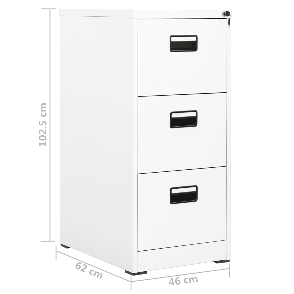 vidaXL Kancelářská skříň bílá 46 x 62 x 102,5 cm ocel