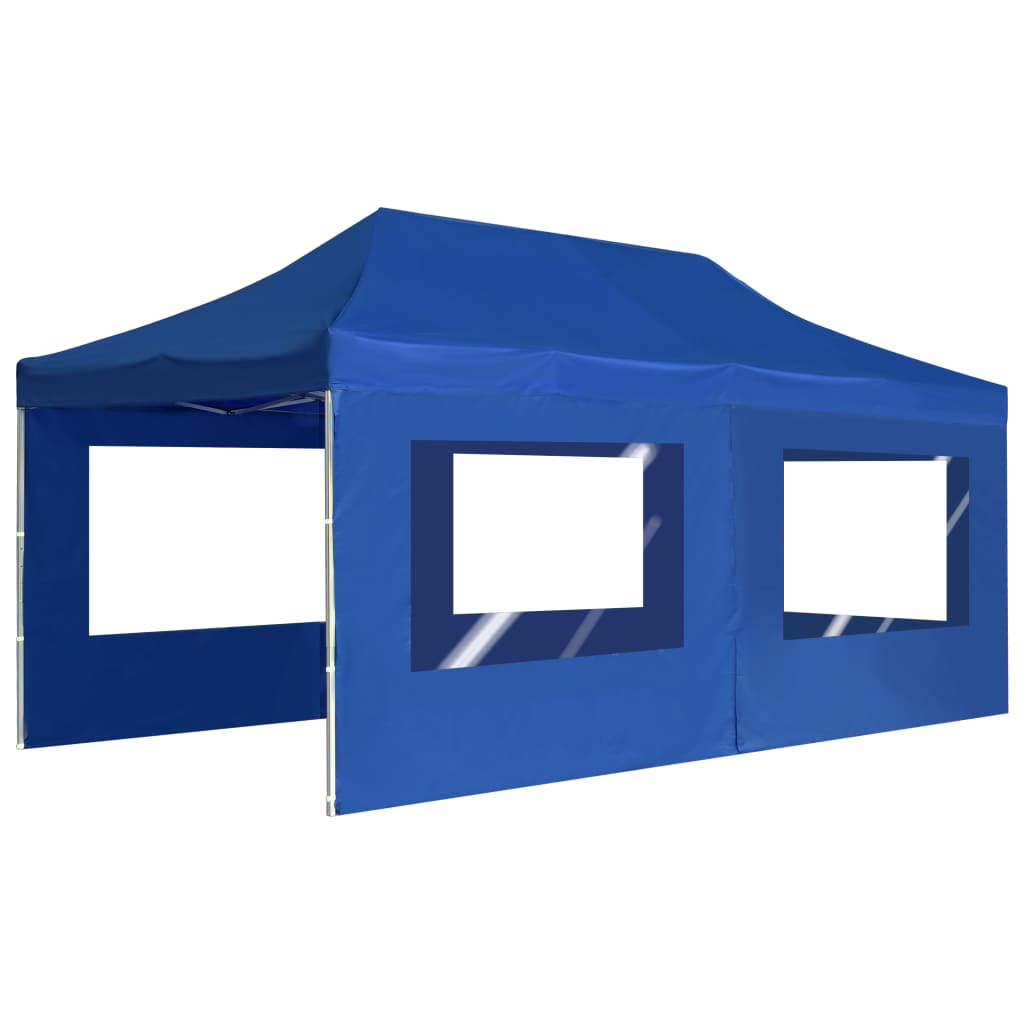 vidaXL Profesionální skládací party stan + stěny hliník 6 x 3 m modrý