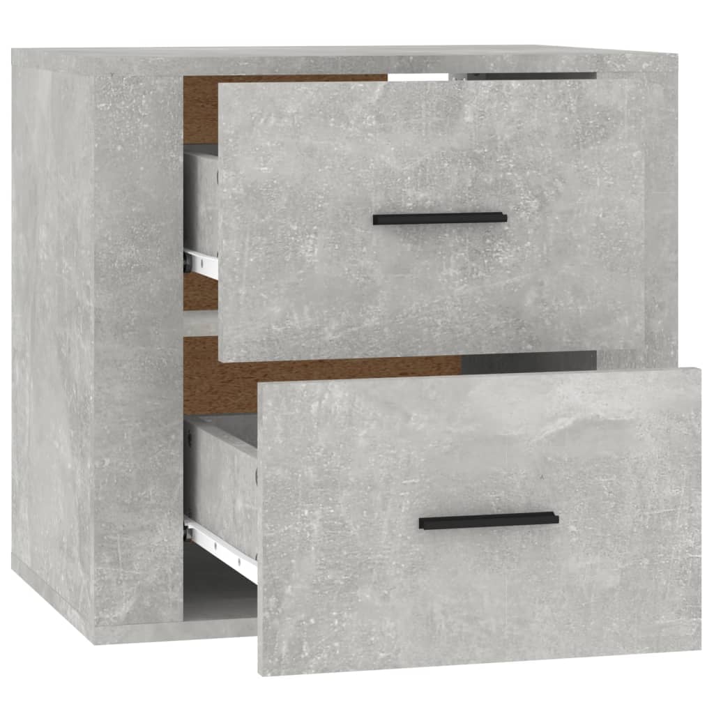 vidaXL Nástěnný noční stolek betonově šedý 50 x 36 x 47 cm